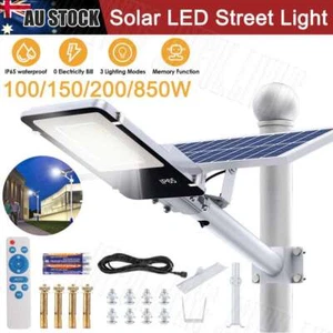 Solar LED Street Light & Remote Waterproof Outdoor Yard Garden Flood Street Lamp - Picture 1 of 18
