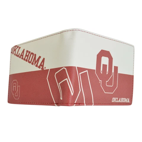 New Synthetic Leather Graphic Logo Bi-Fold Wallet - NCAA Oklahoma Sooners Cover