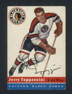 1954-55 Topps #21 Jerry Toppazzini VG/VGEX Blackhawks 108188 
