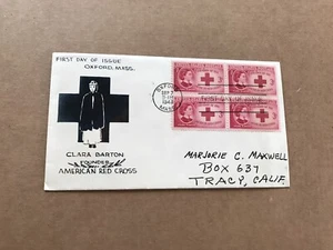 US 1948 Eric Lewis FDC (EL08) +Clara Barton, US Red Cross #967 +Early Cachet - Picture 1 of 2