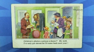 Postal de cómic vintage de Donald McGill 1921 fotografía de estudio 11 fotos para niños - Imagen 1 de 2