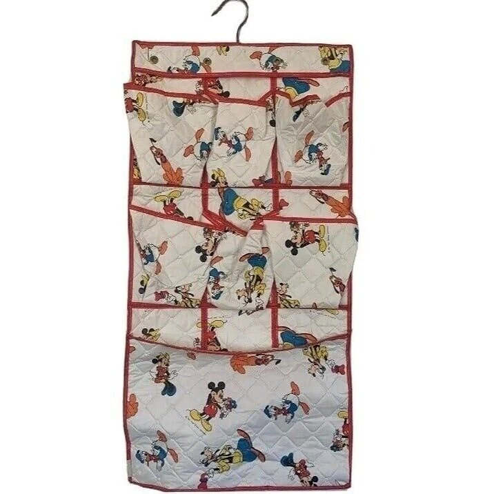 De Colección Disney Percha Infantil Organizador Mickey Minnie Niño Bolsa Blanco Rojo 14 x 28" Foto 1 de 4