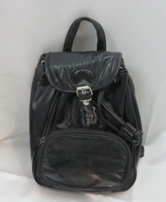 Vintage Black Backpack Purse - Image 1 of 4