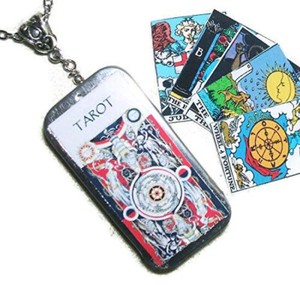 TAROT CARD NECKLACE Fortune Teller Pendant Mini Deck Major Arcana Hidden Inside 