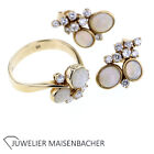 SET Opal und Brillanten Ring + Ohrstecker Gold