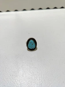 Native American Natural Turquoise Sterling Silver Ring 7.4g 8.5 Sz - Picture 1 of 6