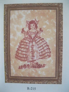 LAKADAISIES R215 redwork design Young Girl Dress Lots Of Ruffled Layers UnCUT - Picture 1 of 2