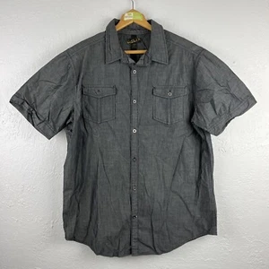 Men’s HELIX Sz XL Grey Short Sleeve Button Down with Pockets - Picture 1 of 13