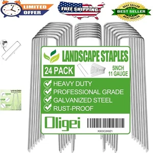 Versatile Landscape Staples, 5-Inch Heavy-Duty Stakes for All Outdoor Needs - Picture 1 of 9