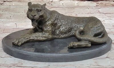 Fatto a Mano Wildlife Scultura - Firmato Milo Jaguar Bronzo Statua, Casa Ufficio - Immagine 1 di 4