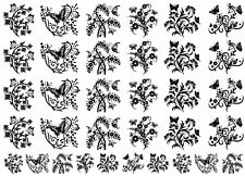 Butterfly Garden    34 pcs 5/8" to 1"   Black Fused Glass Decals  1070