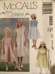Nuevo McCALL'S Special Moments Niños Niñas Vestido y Sombrero Patrón 3922 Talla 10-14 - Imagen 1 de 5
