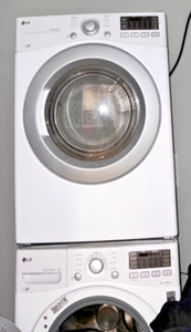 WHITE LG Great Condition Stackable or Side-By-Side Washer and Dryer Set  - Picture 1 of 3