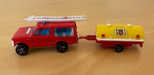 Vintage Majorette 246 RANGE ROVER Fire Service + 21760 Fire Trailer - 1:60 scale - Picture 1 of 7