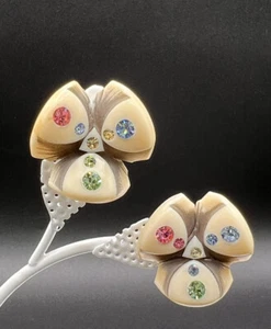 Vintage Art Deco Rhinestone Earrings, Clip On, 1930s - Picture 1 of 6