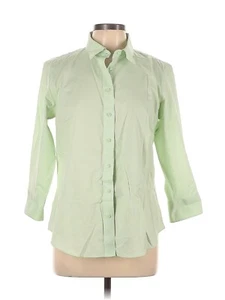 NWT Lady Hathaway Size XL 3/4 Sleeve Button Dress Tailored Shirt Blouse Green - Picture 1 of 5