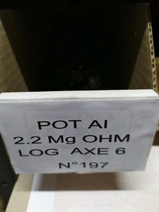 2,2Mg Potentiometer Topf 2,2 Mg Ohm Log Achse 6 Drehschalter P.N197 - Bild 1 von 5