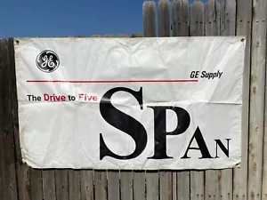 Vintage General Electric SPAN Drive to Five GE Banner Insegna 965A - Foto 1 di 2