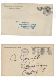 Two 1916 & 1920 Official Business Penalty Postal Cards, Washington DC - Picture 1 of 2