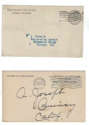 Two 1916 & 1920 Official Business Penalty Postal Cards, Washington DC - Image 1 of 2