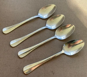 4 Towle Silver Hartford Place Oval Soup Spoons Stainless Glossy Ridge Round Tip - Picture 1 of 2
