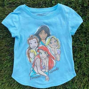 NWOT Girls' Disney Princess 'Forever Friends' Short Sleeve Graphic T-Shirt (XS) - Picture 1 of 4