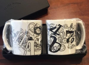 FRANCK MULLER Original 'Crazy Hour' Pottery Pair Mug cup wz/Box Super Rare F/S - Picture 1 of 8