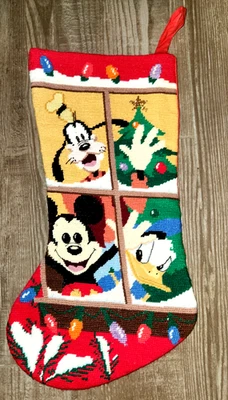 Medias de Navidad de colección 1995 Disney Store punta de aguja Mickey Donald Goofy Foto 1 de 3