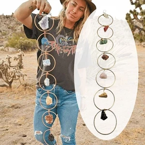 Rohkristall 7 Chakra Edelstein Wanddekoration unregelmäßiges Hanging Ornament DE - Bild 1 von 13