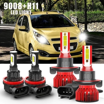 For Chevrolet Spark 2013-2015 LED Headlight Hi/Lo + Fog Light Combo 4x Bulbs Foto 1 de 4