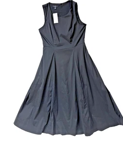 Alfani NWT Women's Black Dress Sleeveless Lined Flared Skirt Zipper Size 8 - Picture 1 of 7