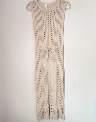 Vestido B Beige Tejido Cubierta de Natación Neutro Boho Minimalista Talla Pequeña-Mediana H65 Foto 1 de 4