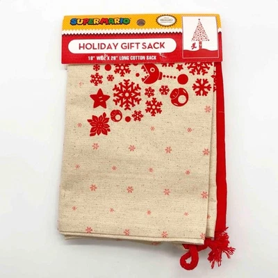 Super Mario 18" x 26" Bolsa de Regalo de Vacaciones Bolsa de Algodón Árbol de Navidad Bros Nintendo Foto 1 de 4