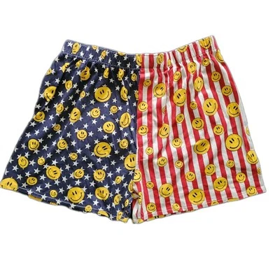 Calzoncillos boxer vintage años 90 Smiley Face bandera estadounidense 4 de julio - medianos Foto 1 de 4