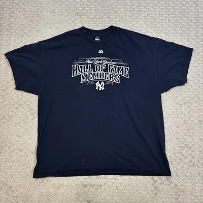 NY NEW YORK YANKEES Majestic зал славы членов синий футболка XXL Бейб Рут - Изображение 1 из 4