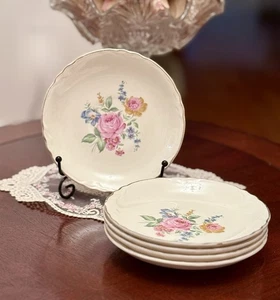 Vintage Hazel von SCIO Brotteller 6", 4er Set, Goldrand, keine Chips, Risse - Bild 1 von 6