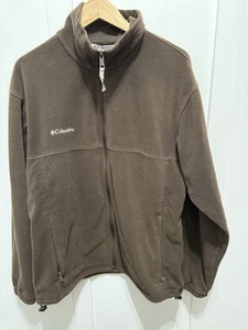 Columbia Fleece Full Zip Large Tall Jacket Mens Sz LT Brown Fleece Fall Staple - Picture 1 of 12