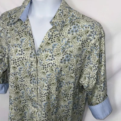 Camisa Top Eddie Bauer Para Mujer ALTA XXL Resistente a Arrugas ELASTIZADA Floral Abotonada Foto 1 de 4