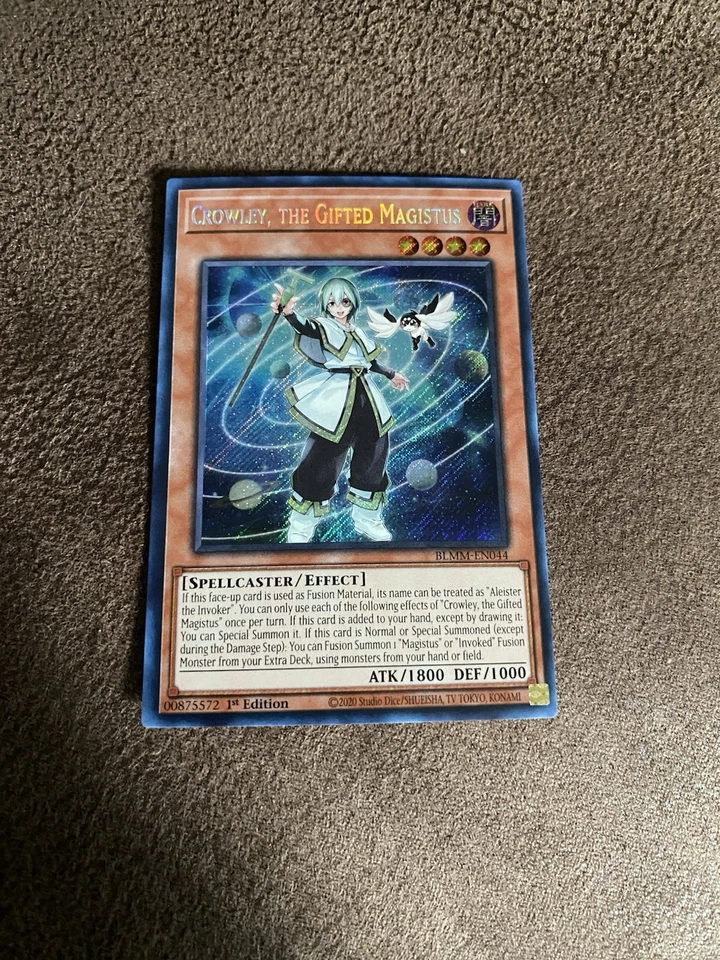 Yu-Gi-Oh! Crowley, the Gifted Magistus 1st Edition Secret Rare BLMM-EN044 - Image 1 of 1