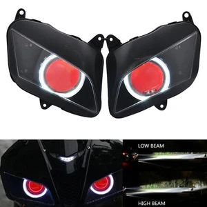Motor Headlight Assembly w/White Angel Red Devil Eye For Honda CBR600RR 2007-12 - Picture 1 of 19