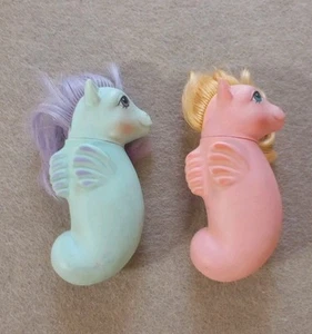 MLP Vintage G1 1984 Splasher Baby Sea Pony 2er Set Seawinkle Sea Seepferdchen rosa blau - Bild 1 von 6