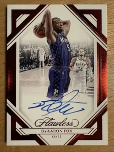 2024/25 Panini Flawless De’Aaron Fox Ruby Auto 5/15 Jersey Number  - Picture 1 of 2