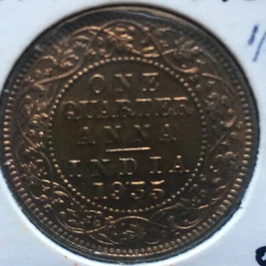 India-British 1935 1/4 Anna UNCIRCULATED Y-37 A400 - Picture 1 of 2