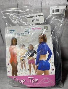 PIZZAZZ WOMENS CROP TOP CHEERLEADER DANCE GYMNASTICS SIZE M Open Package - Picture 1 of 2