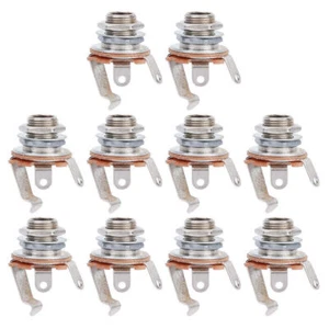 10Pcs 6.35mm Mono Input Jack Socket for Electric Guitars Basses Musical - Picture 1 of 11