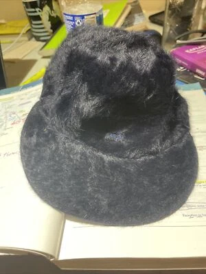 Kangol Faux Fur Cap Hat Lined with Matte Finish Satin black small new with Tags - Image 1 of 4