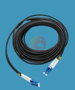 LC-LC UPC SM 9/125 350M schwarz Panzer LWL Kabel Duplex LWL Patchkabel - Bild 1 von 5