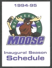 1994-95 Minnesota Moose IHL Hockey Schedule !!! Moosehead