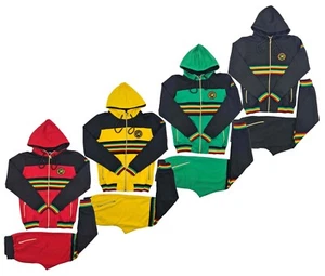 Time Is Money Rasta Streetwear Chándal Algodón Reggae 2 Piezas Cremallera Sudadera con Capucha Jogger - Imagen 1 de 29