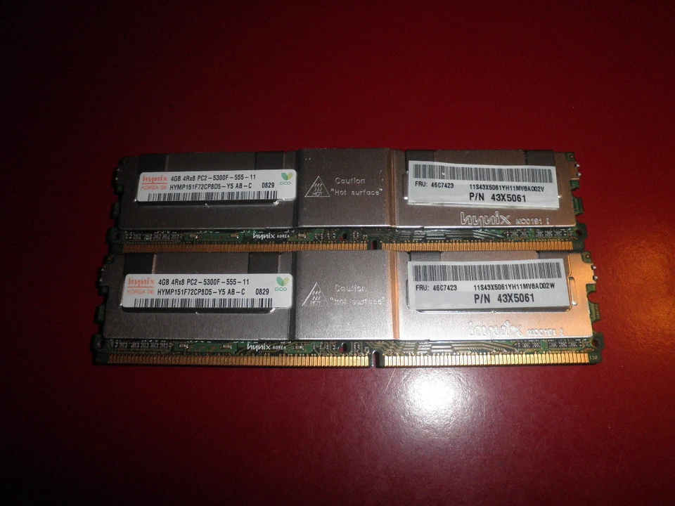 8GB (2X4GB) Hynix HYMP151F72CP8D5-Y5 PC2-5300F ECC Server Memory - Image 1 of 1